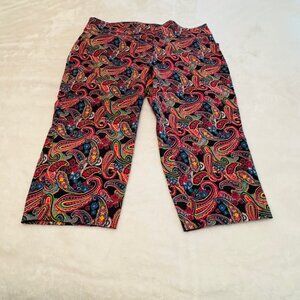 D.F.A. New York Woman NWT Bright Paisley Capri Size 22W